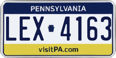 PA license plate LEX4163