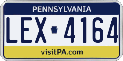 PA license plate LEX4164