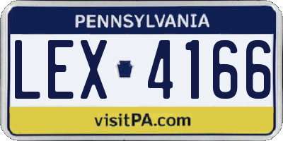 PA license plate LEX4166