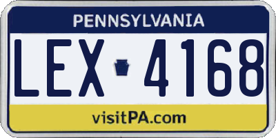 PA license plate LEX4168