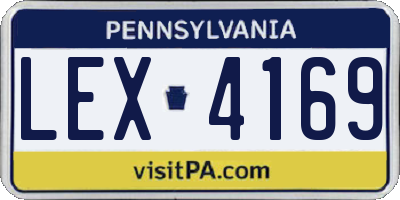 PA license plate LEX4169