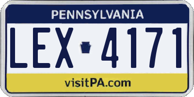 PA license plate LEX4171