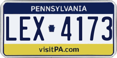PA license plate LEX4173