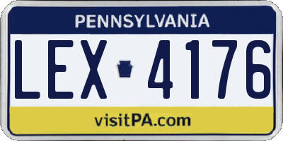 PA license plate LEX4176