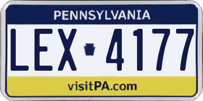 PA license plate LEX4177