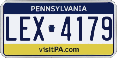 PA license plate LEX4179
