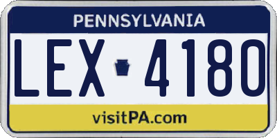PA license plate LEX4180