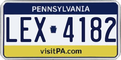 PA license plate LEX4182