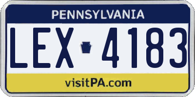 PA license plate LEX4183