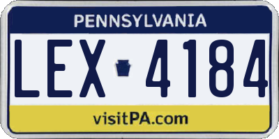 PA license plate LEX4184