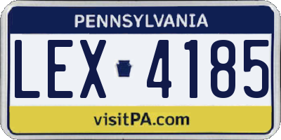 PA license plate LEX4185