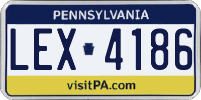 PA license plate LEX4186