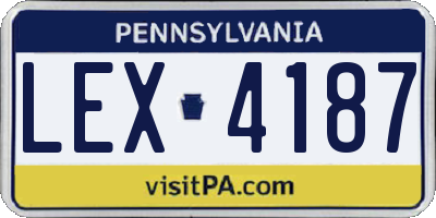 PA license plate LEX4187