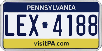 PA license plate LEX4188