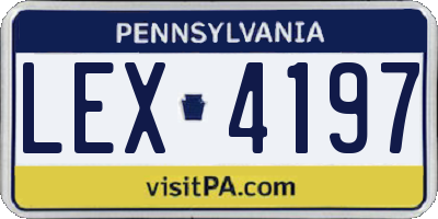 PA license plate LEX4197