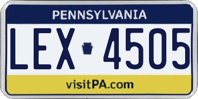 PA license plate LEX4505