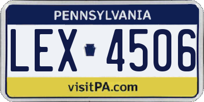 PA license plate LEX4506