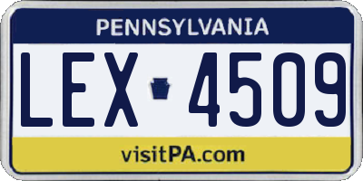 PA license plate LEX4509