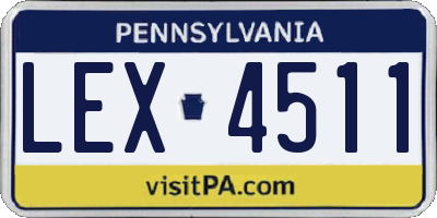 PA license plate LEX4511