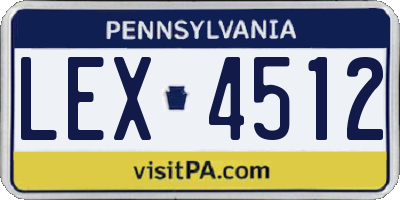PA license plate LEX4512