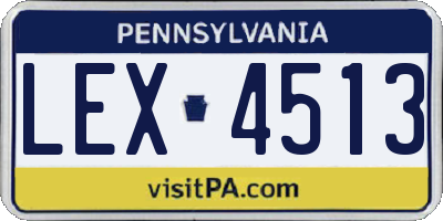 PA license plate LEX4513