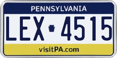PA license plate LEX4515