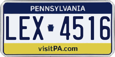 PA license plate LEX4516