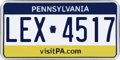 PA license plate LEX4517