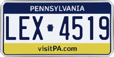 PA license plate LEX4519