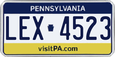 PA license plate LEX4523