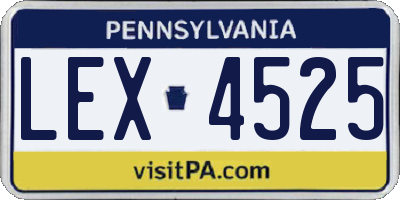 PA license plate LEX4525