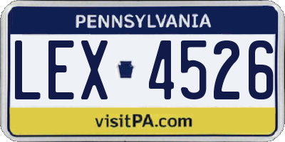 PA license plate LEX4526