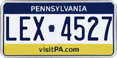 PA license plate LEX4527