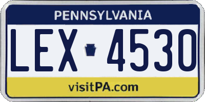 PA license plate LEX4530