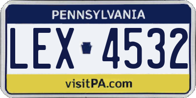 PA license plate LEX4532
