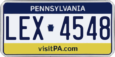 PA license plate LEX4548