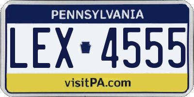PA license plate LEX4555
