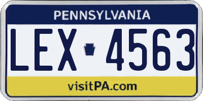 PA license plate LEX4563