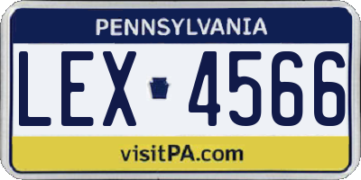 PA license plate LEX4566