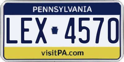 PA license plate LEX4570
