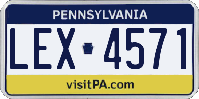 PA license plate LEX4571