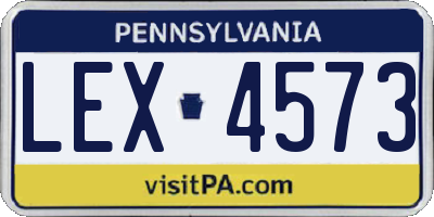 PA license plate LEX4573