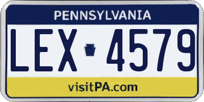 PA license plate LEX4579