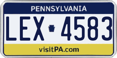 PA license plate LEX4583