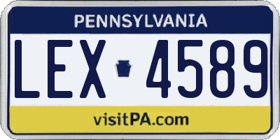 PA license plate LEX4589