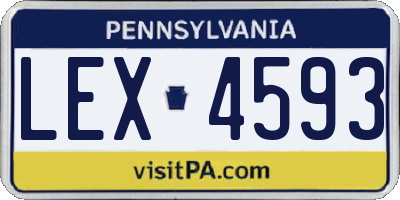 PA license plate LEX4593