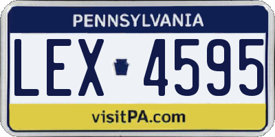 PA license plate LEX4595