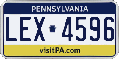 PA license plate LEX4596