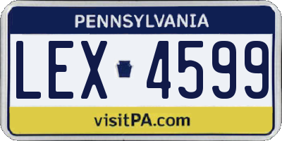 PA license plate LEX4599