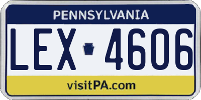 PA license plate LEX4606